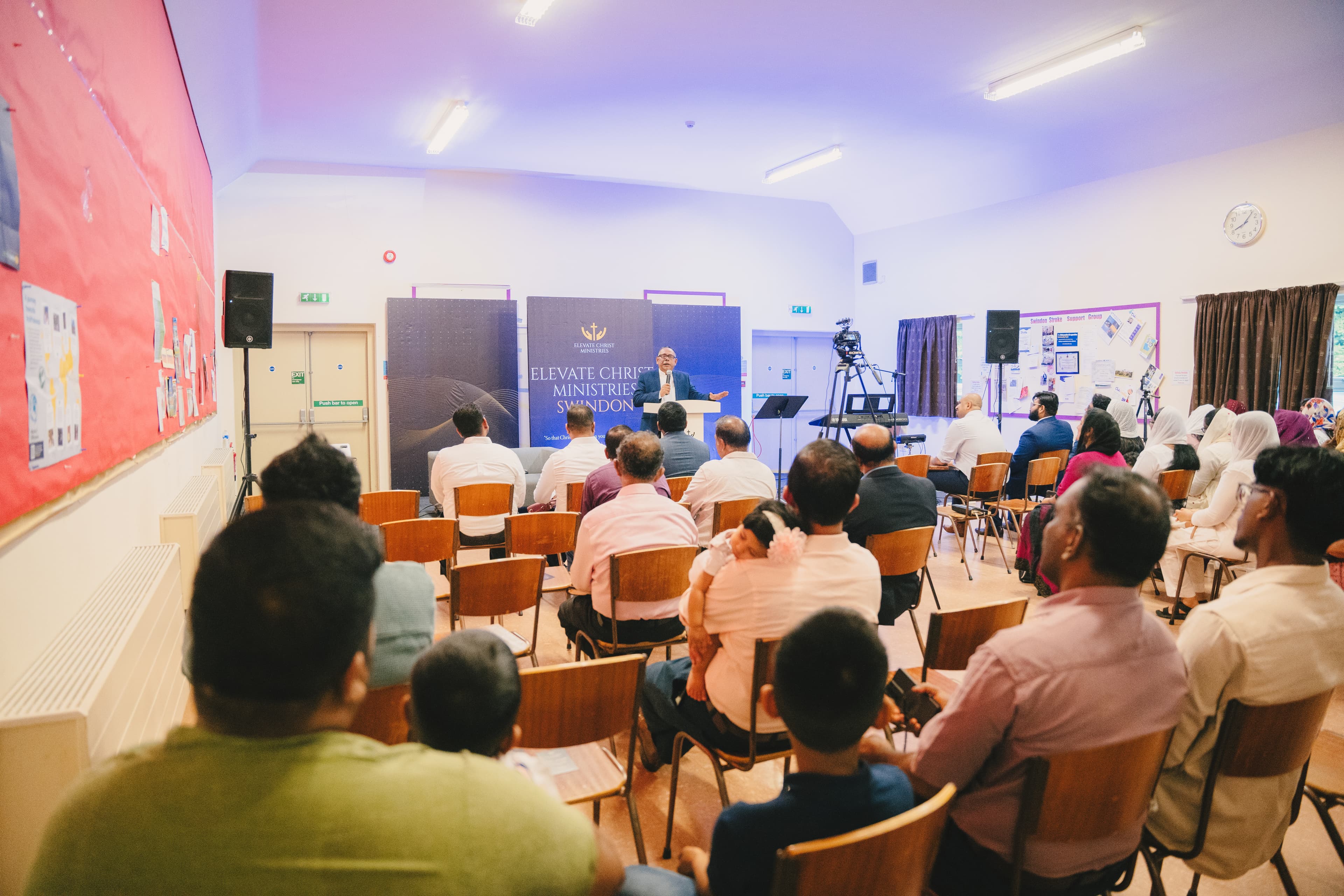 A Bible study group in discussion